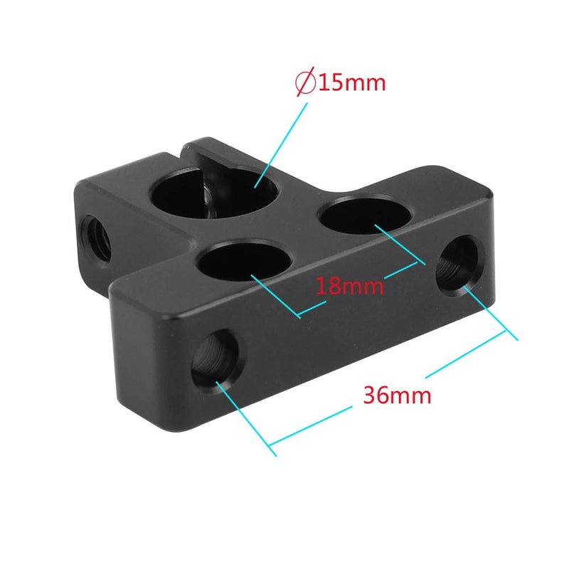 CAMVATE 15mm Single Rod Clamp with 1/4"-20 Unthreaded Mounting Points - 2318 - Image 3